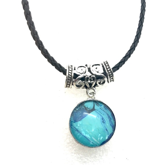 Necklace with handmade 20mm Snap Jewelry SN20 filigree pendant - Picture 2 of 3